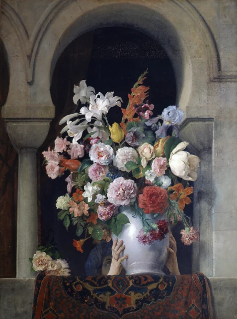 Vase of Flowers on the Window of a Harem
