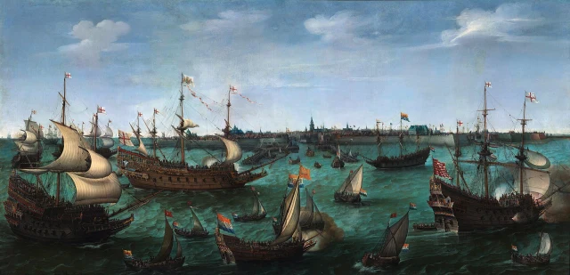 La llegada de Federico V del Palatinado e Isabel Estuardo a Flesinga el 29 de abril de 1613