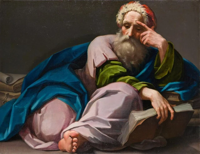 Plato Holding "Res Publica" in His Hands
