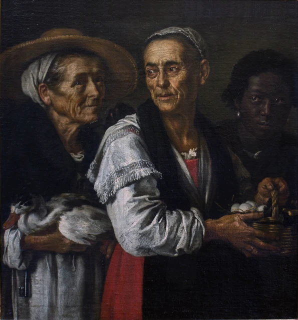 Group portrait of Domenica delle Cascine, Cecca di Pratolino and Pietro Moro
