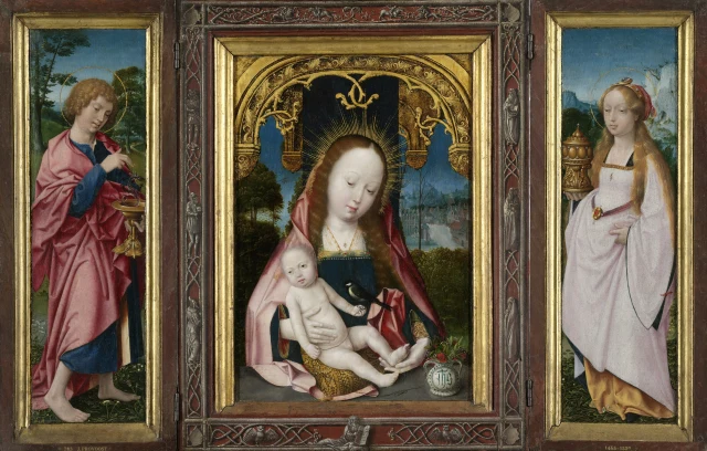 Triptych with the Virgin and Child, John the Evangelist and Mary Magdalene