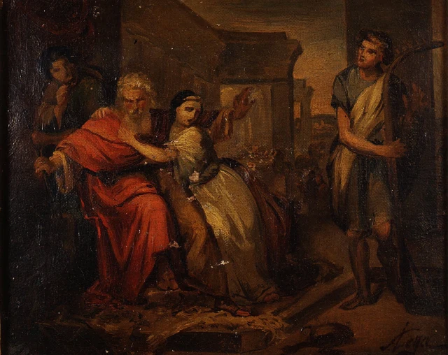 David Playing the Harp before Saul (sketch)