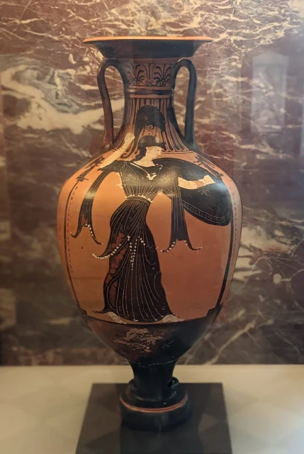 Panathenaic Prize Amphora with Athena Promachos and Hoplite Runners