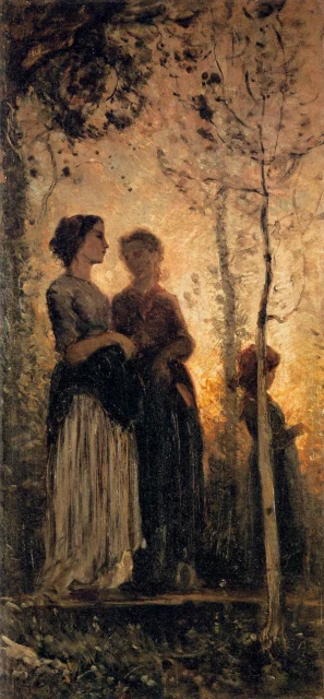 Three Peasant Women with Trees