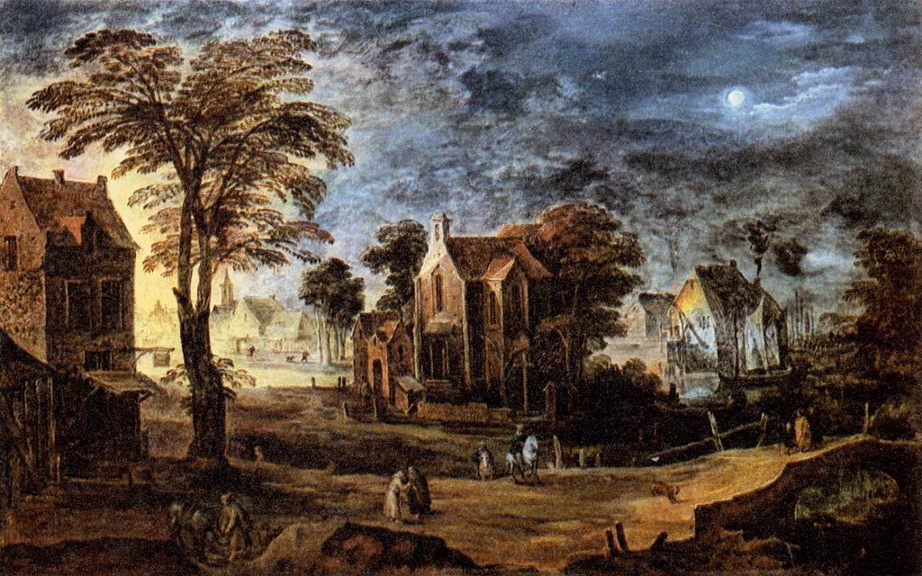 보름달이 뜬 마을