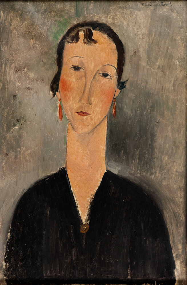Frau mit Ohrringen