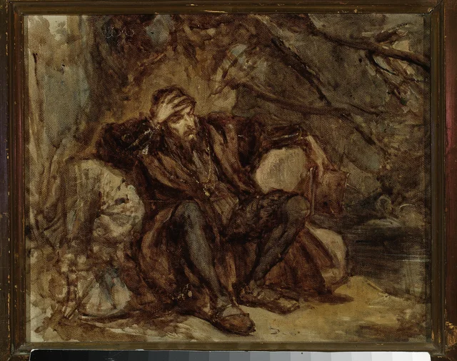 Sigismondo Augusto nel giardino di Vilnius, schizzo