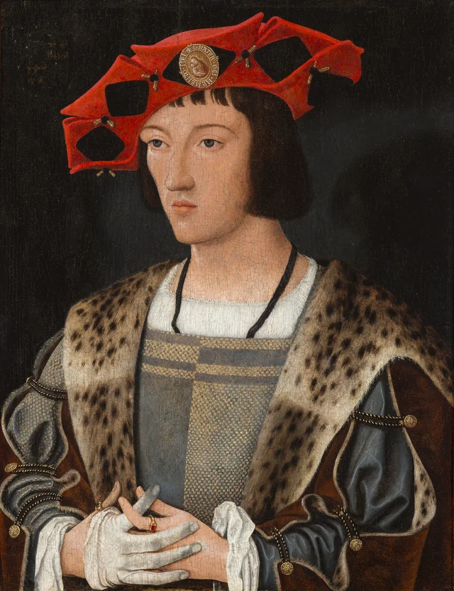 Portrait of a Man Putting On a Glove
