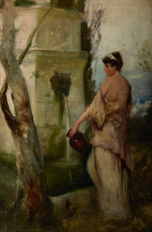 Mädchen am Brunnen