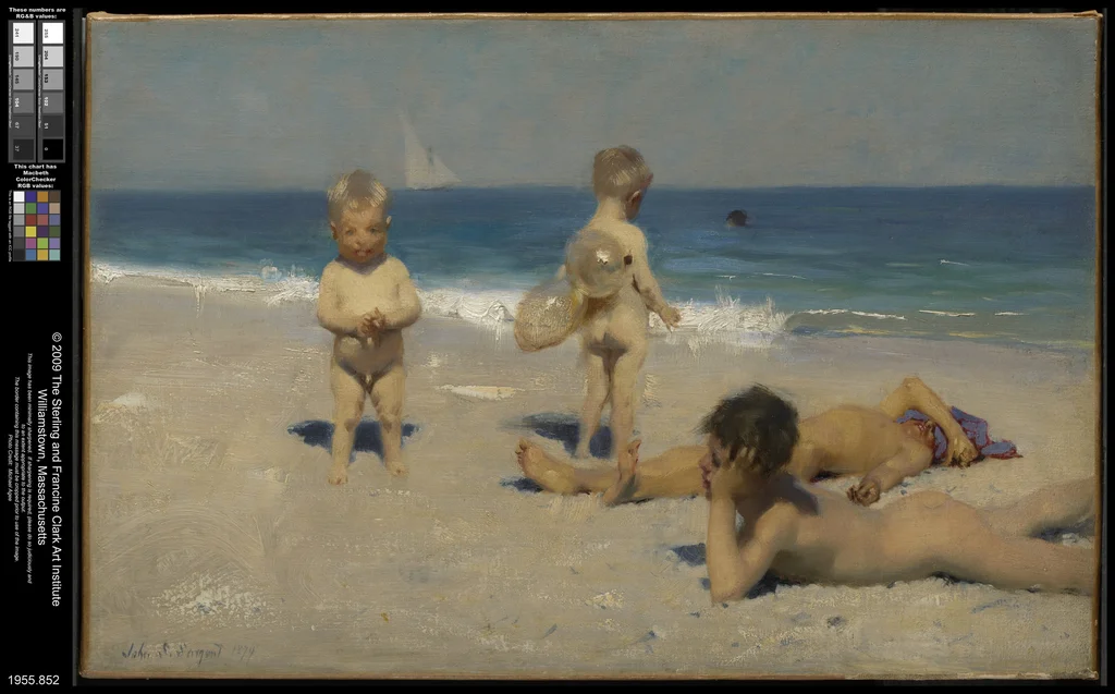 Bambini napoletani che fanno il bagno