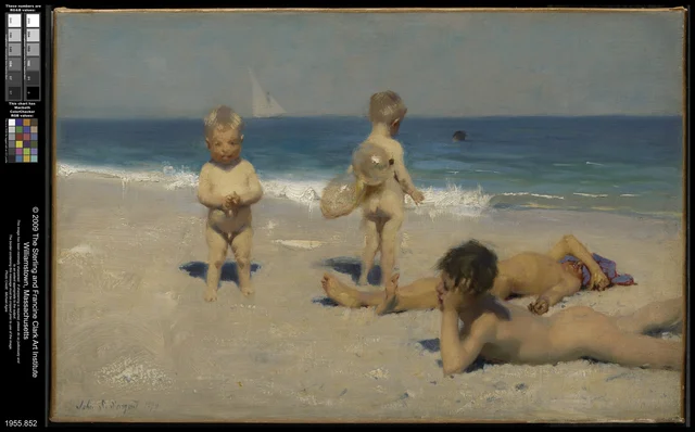 Bambini napoletani che fanno il bagno