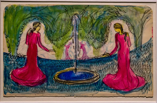 Sketchbook Nr. 27 A S. 22 verso Round dance at the fountain