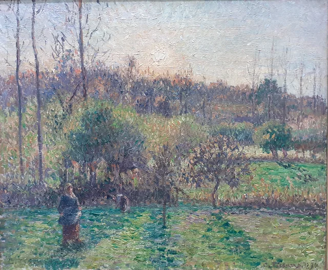 At Eragny, in My Meadow, Setting Sun
