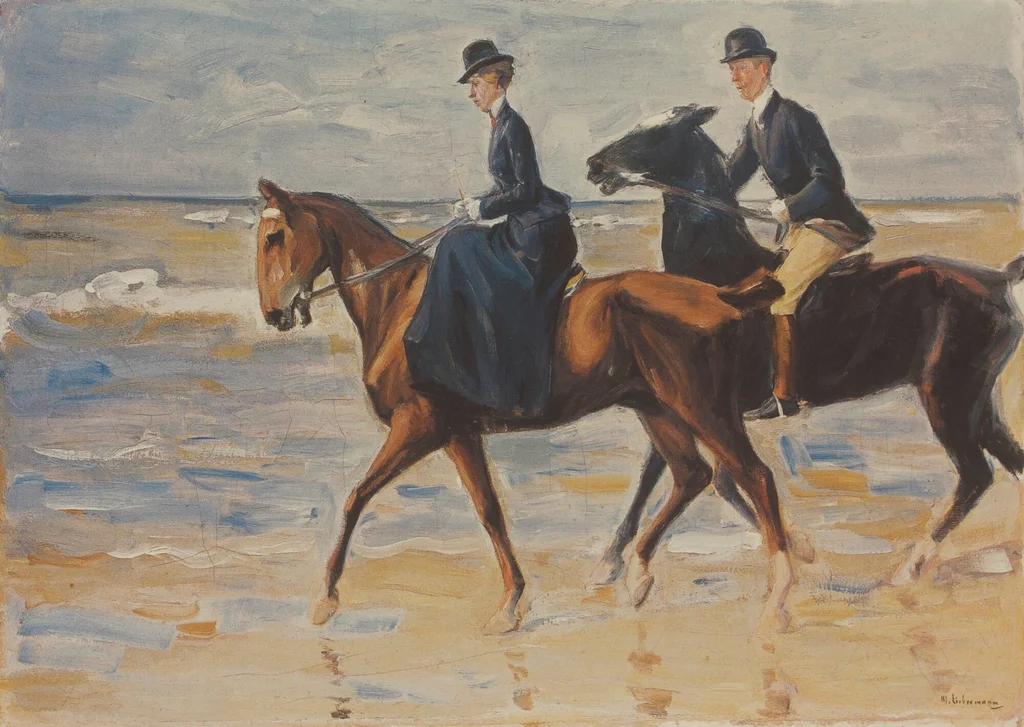 Two riders on the beach