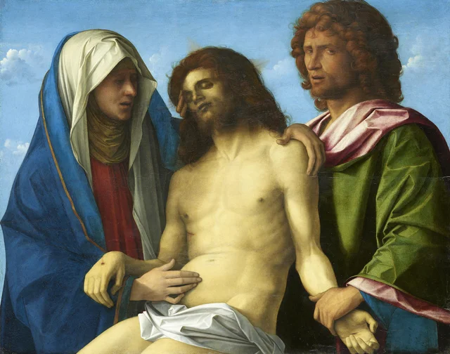 The Lamentation: The corpse of Christ held by Mary and St. John / Pieta