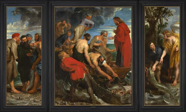 The miraculous draught of fishes, circa 1618-19