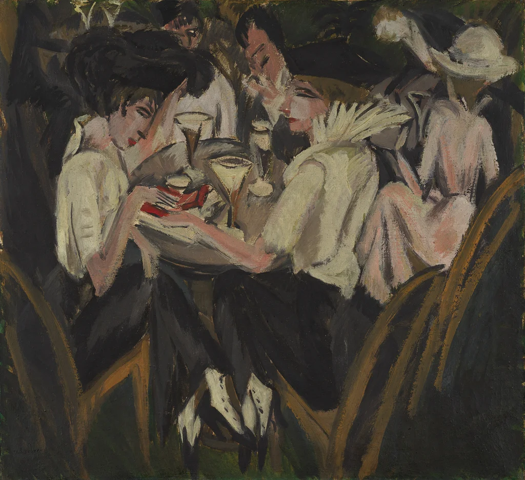 En el jardín del café