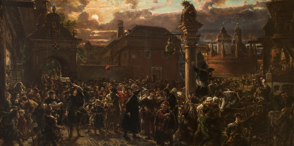 Des étudiants quittant Cracovie en 1549