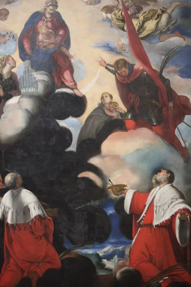 Madonna mit Kind und den Heiligen Cäcilia, Marina, Theodor, Kosmas und Damian
