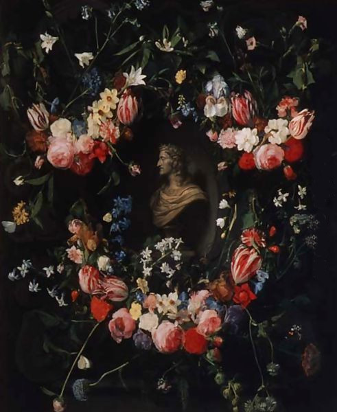 Portrait of Archduke Leopold Willem of Austria in a flower garland