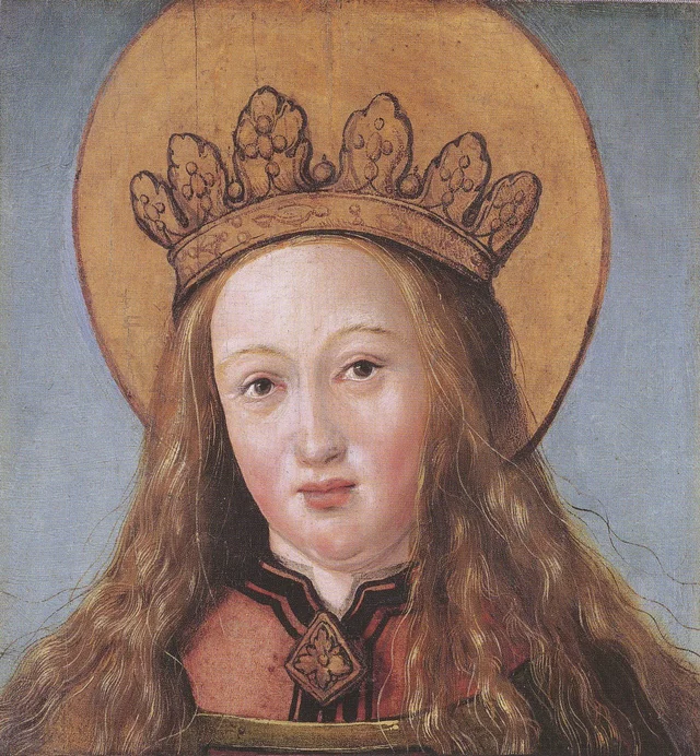 Head of a female saint