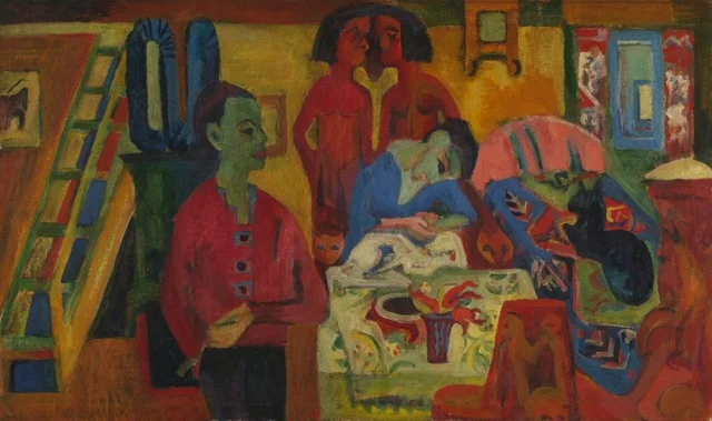 Interior with painter