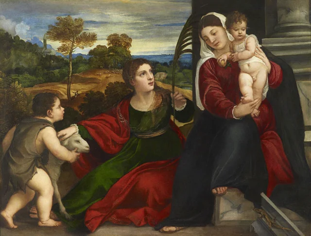 Maria mit Kind, der heiligen Agnes und dem heiligen Johannes dem Täufer