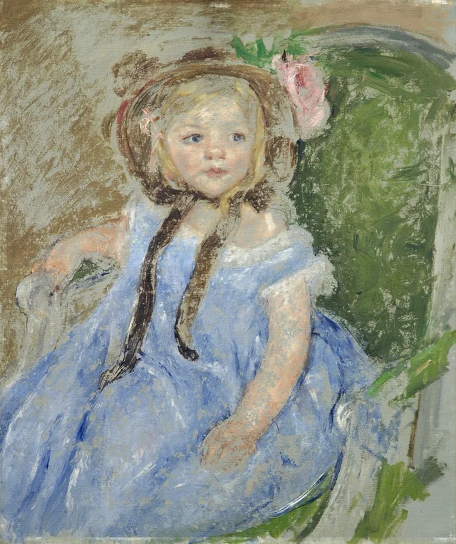 Sara in a Dark Bonnet with Right Hand on Arm of Chair