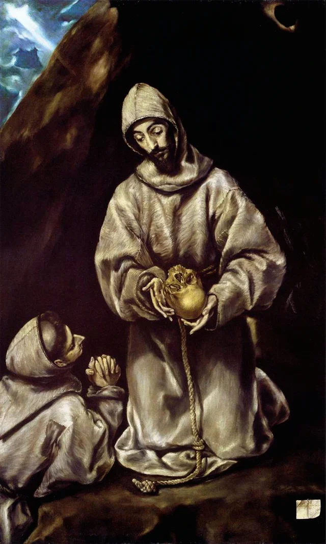 San Francesco e fra Leone meditano sulla morte