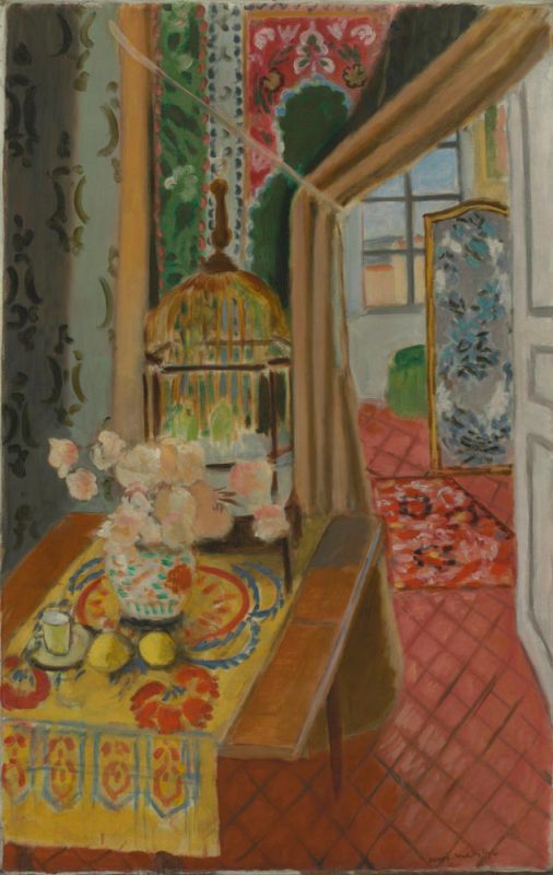 Interior, Flowers and Parakeets