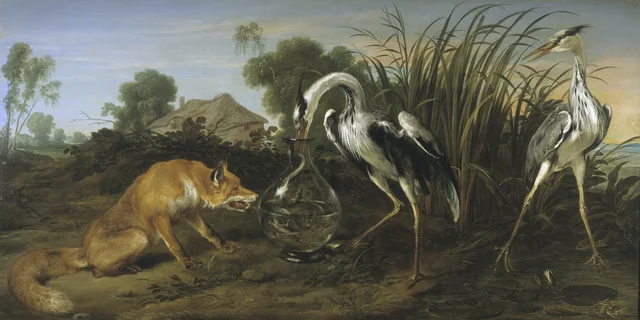 La fábula de la zorra y la garza