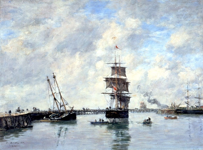 Trouville, os molhes na maré alta