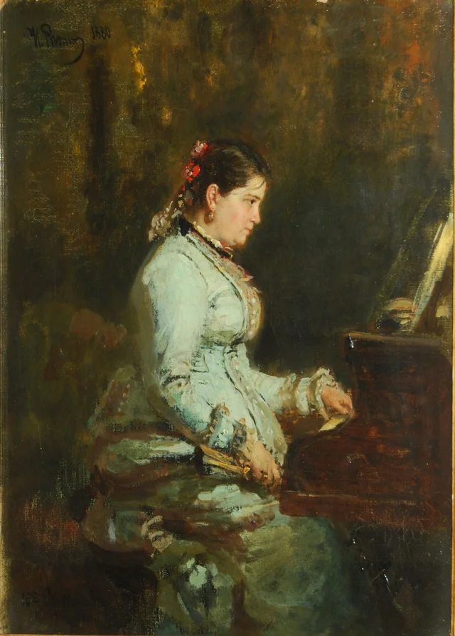 At the Piano. Portrait of Sofia Tarnovskaya