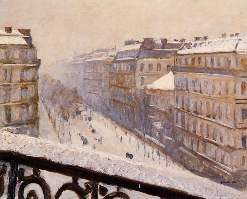 Boulevard Haussmann sotto la neve