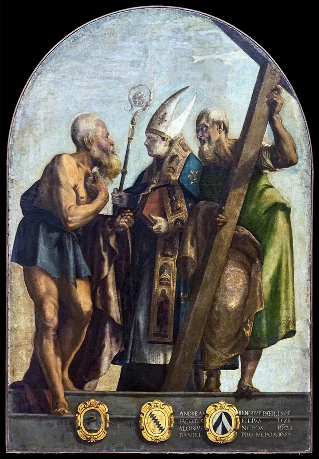 Die Heiligen Hieronymus, Ludwig von Toulouse und Andreas