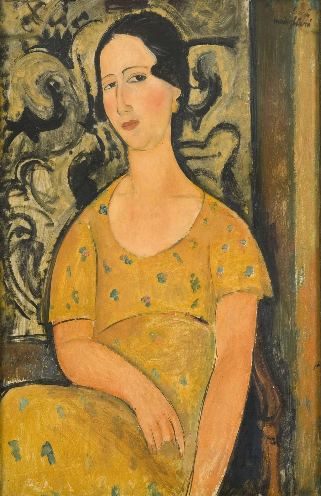 Young woman in a yellow dress (Renée Modot)