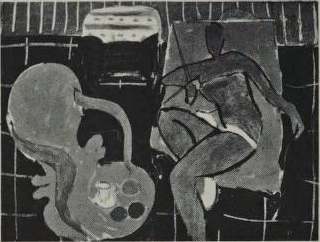 Ballerina, sfondo nero, poltrona rocaille