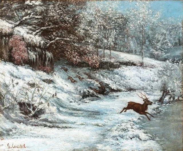 Jagdszene im Schnee