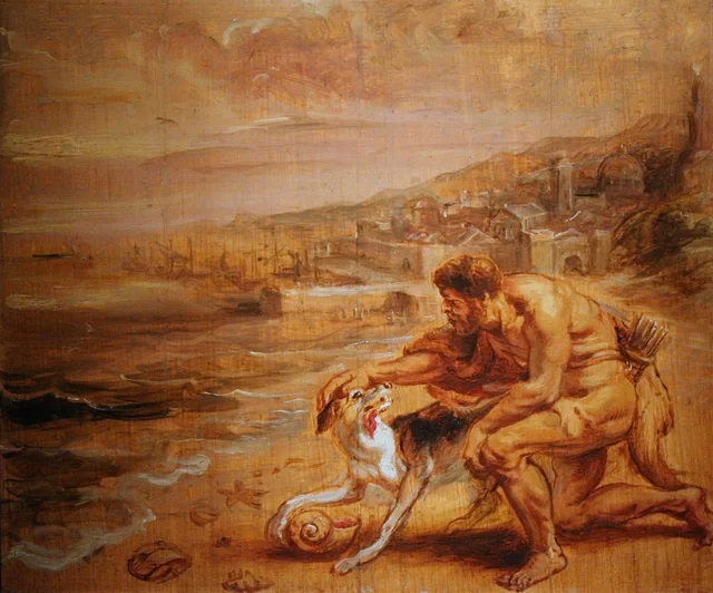 Hercules's dog discovers tyrian purple