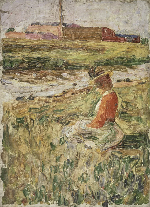 Lady Sitting on the Grass