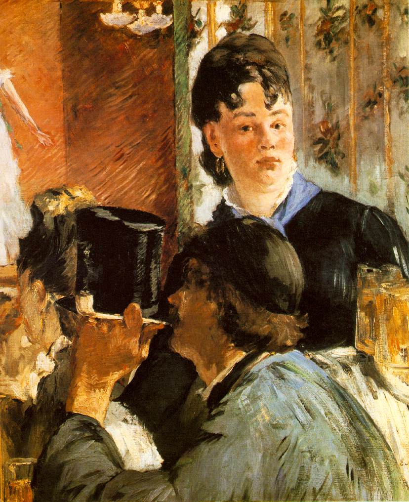La cameriera che serve la birra