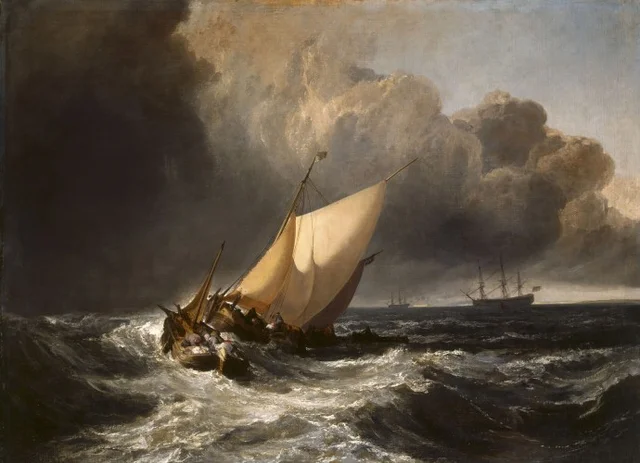 Barcos holandeses en el temporal
