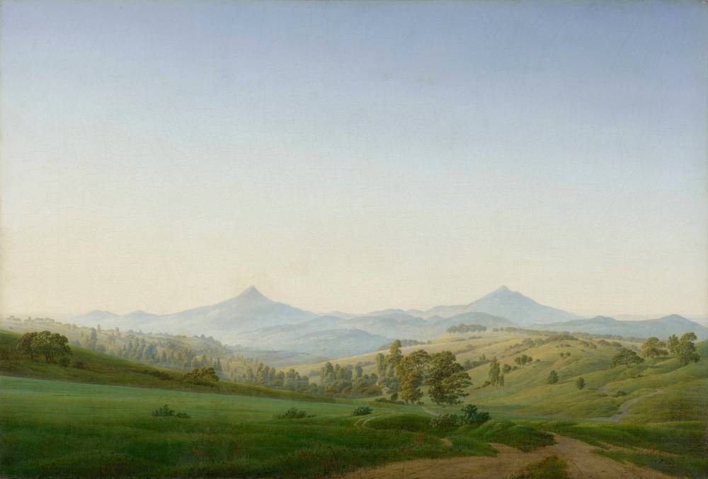 Paisaje de Bohemia con el monte Milleschauer