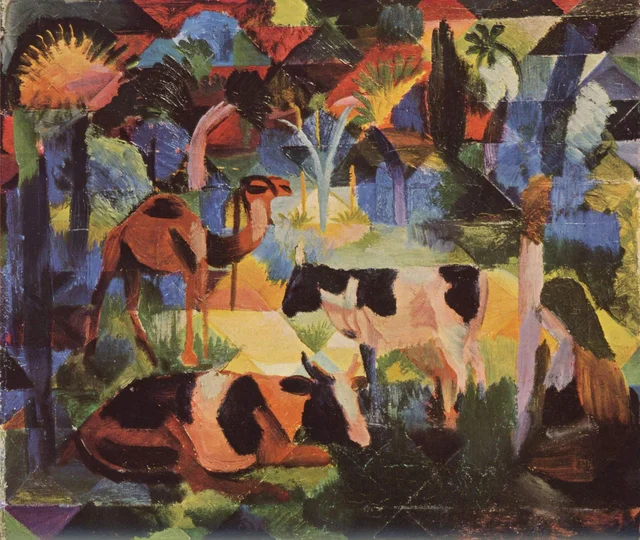 Landscape with Cows and Camel