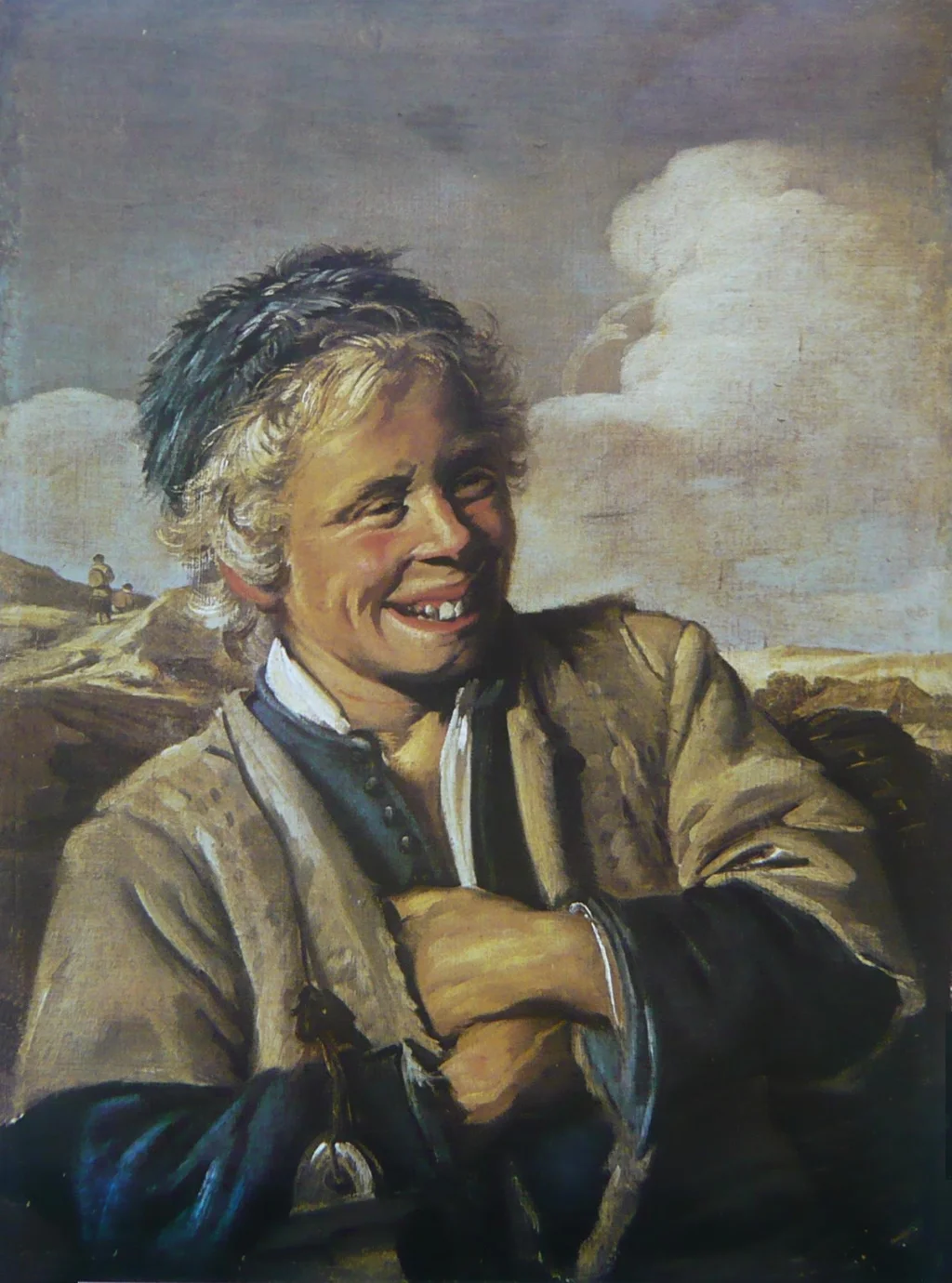 Lachender Fischerjunge