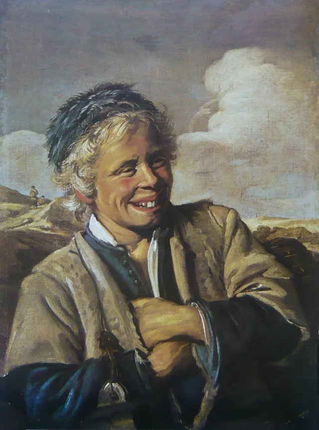 Lachender Fischerjunge