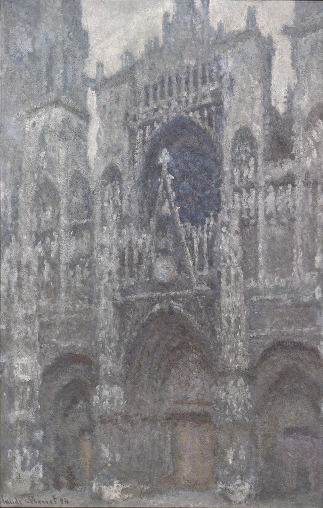 Rouen Cathedral, Portal, Cloudy Weather