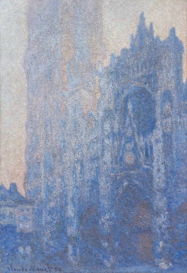 La Cathédrale de Rouen, façade et tour d'Albane, effet du matin
