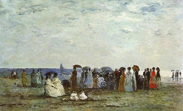 Bañistas en la playa de Trouville