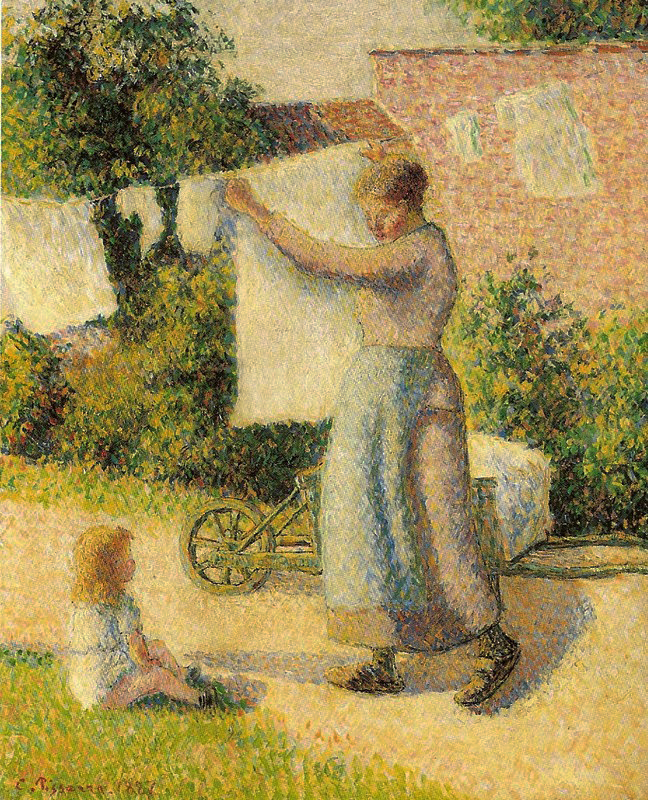 Woman Hanging Laundry, Éragny